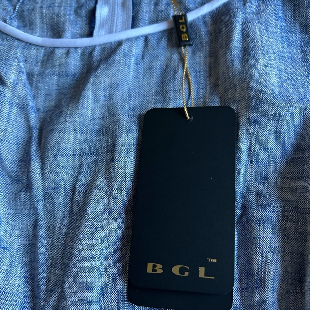 BGL Blue Chambray Sleeveless Linen Blend Maxi Dress Size 6 NEW MSRP 345.00 - Picture 11 of 12